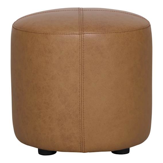 Leon Ottoman in Urbane Leather Light Brown