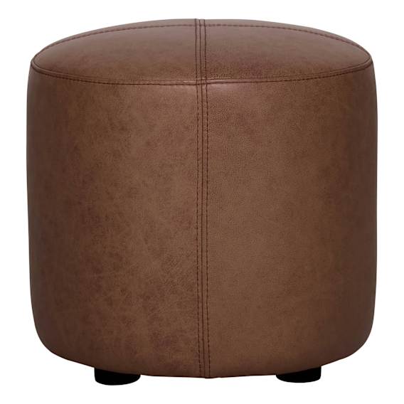 Leon Ottoman in Urbane Leather Dark Brown