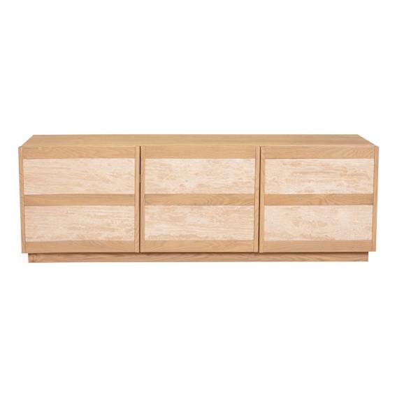 Leola Entertainment Unit 160cm in Italian Travertine / Sandblast Oak