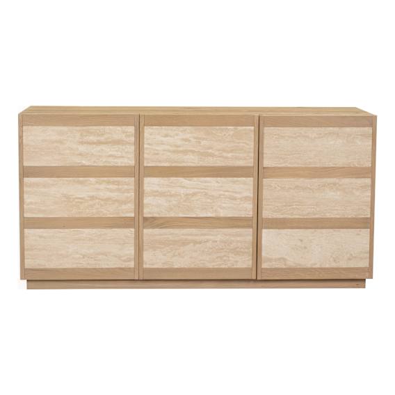 Leola Buffet 160cm in Italian Travertine / Sandblast Oak