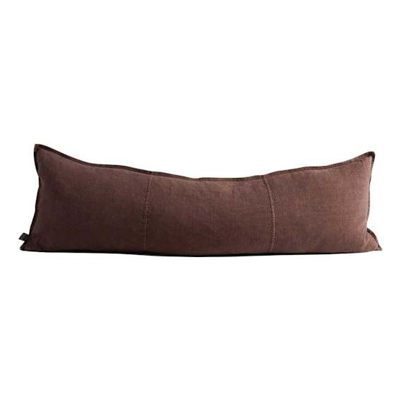 Luca Feather Fill Lumbar Cushion in 120x40cm in Chocolate