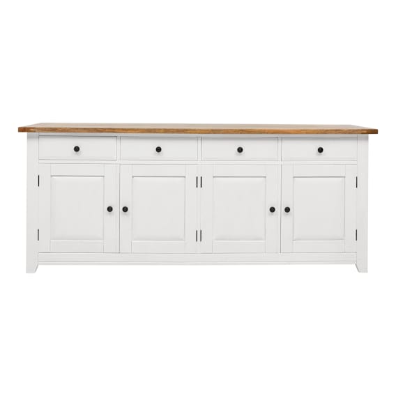 Mango Creek 4 Door Buffet 208cm in Clear / White