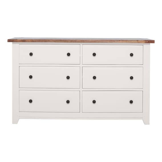 Mango Creek 6 Drawer Dresser in Clear Lacquer / White