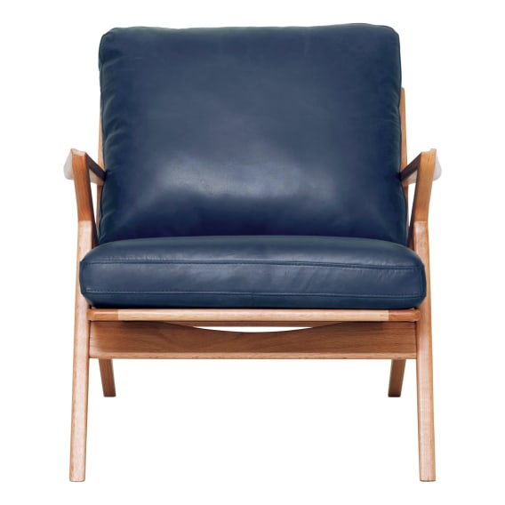 Mali Occasional Chair in Jersey Leather Blue / Clear