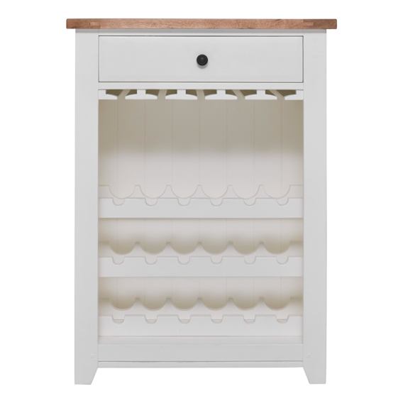 Mango Creek Wine Cabinet in White / Clear
