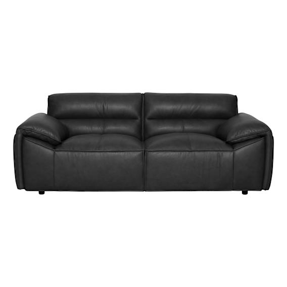 Marco 2 Seater Sofa in Jersey Leather Black