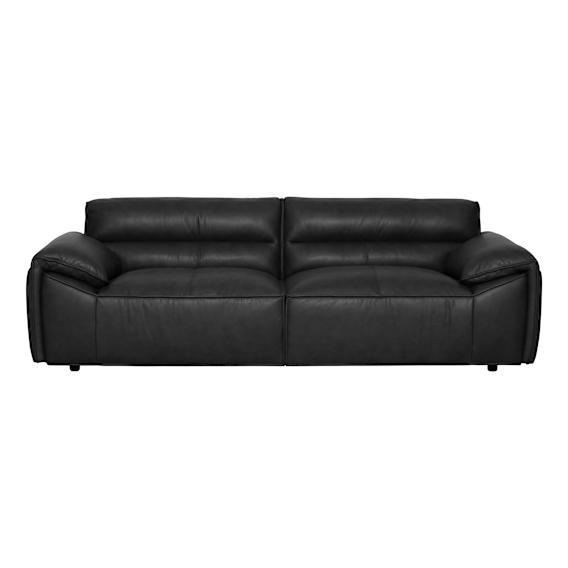 Marco 3 Seater Sofa in Jersey Leather Black