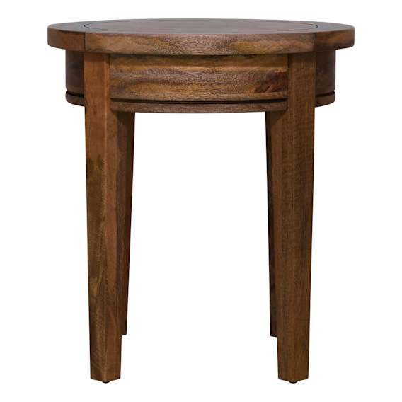 Mango Creek Round Side Table 50cm in Rustic Chocolate