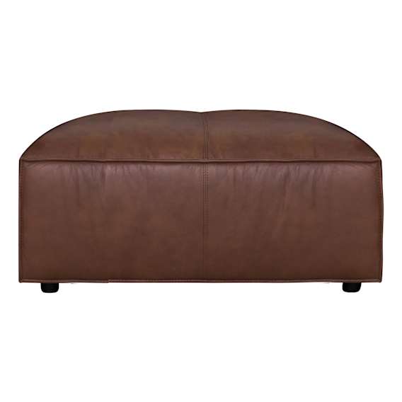 Marco Ottoman in Jersey Leather Chocolate