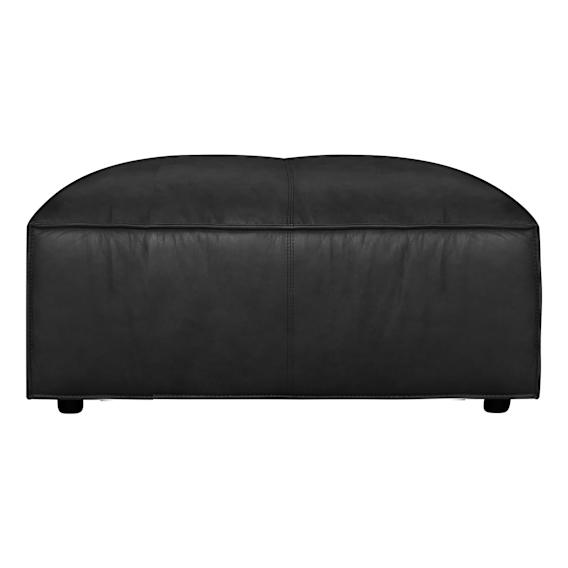 Marco Ottoman in Jersey Leather Black