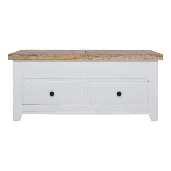 Mango Creek Storage Coffee Table in Clear / White