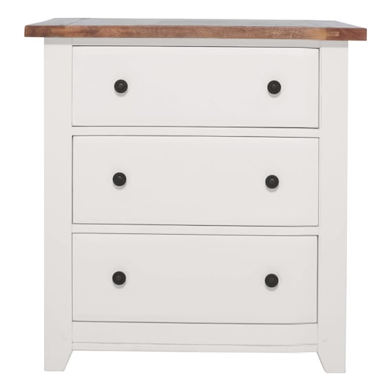 Mango Creek 3 Drawer Dresser in Clear Lacquer / White