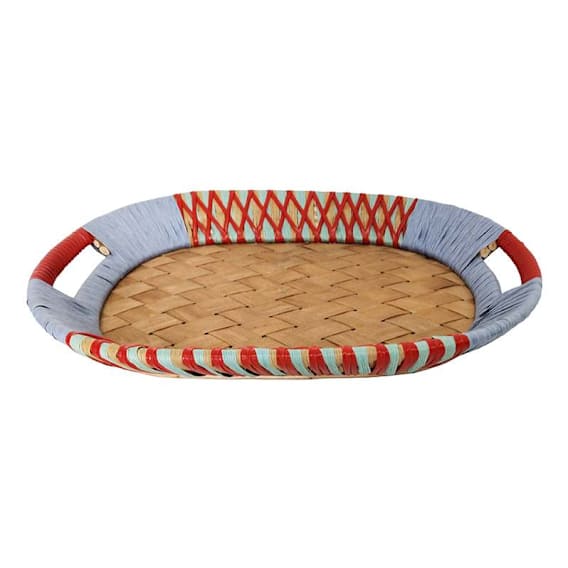 Maine Tray 51x7cm in Blue / Red