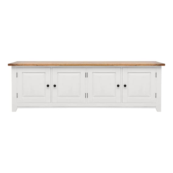 Mango Creek Entertainment Unit 4 Doors 207cm in Clear / White