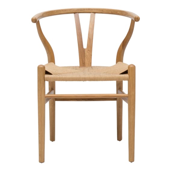 Megs Wishbone Dining Chair in Oak / Natural Seat