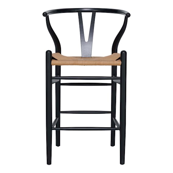 Megs Bar Chair in Black / Natural Seat
