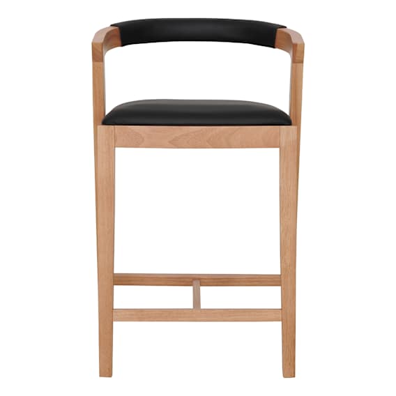 Milan Bar Chair in Leather Black / Clear