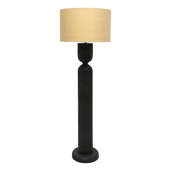 Mila Floor Lamp 28x165cm in Black / Beige