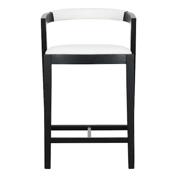 Milan Bar Chair in Leather White / Black