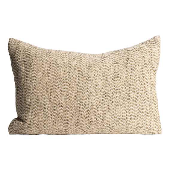 Midori Feather Fill Cushion 60x40cm in Green / Off White