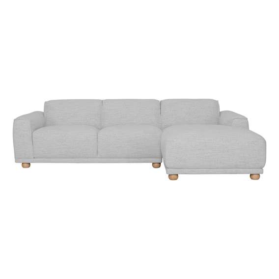 Mitchell 2.5 Seater Sofa + Chaise RHF in Harmony Silver