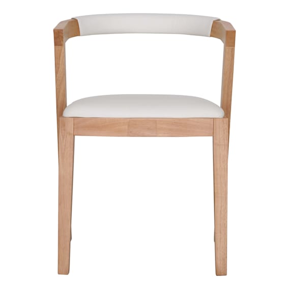 Milan Dining Chair in Leather White / Clear