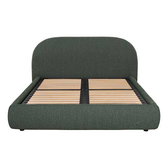 Millie Queen Bed Frame with Gas Lift Storage in Het Green