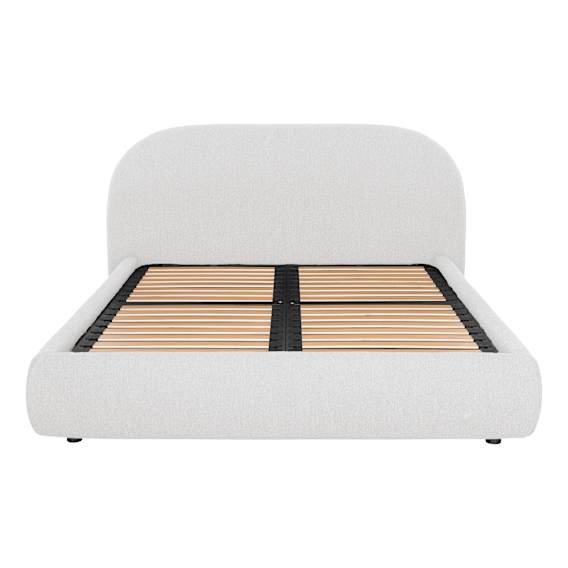 Millie Queen Bed Frame with Gas Lift Storage in Het White