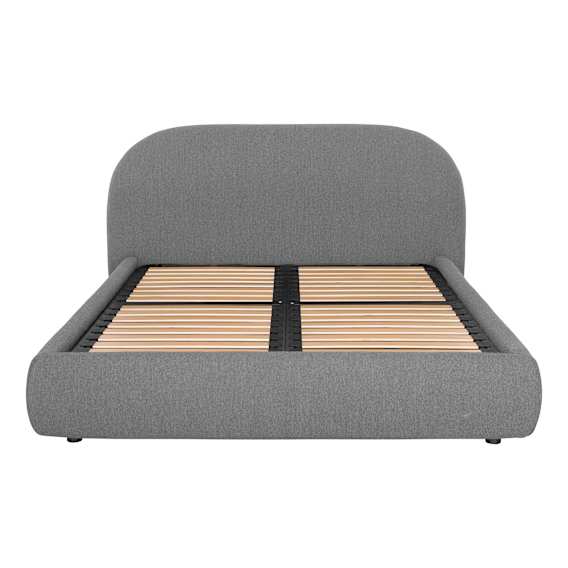 Millie Queen Bed Frame with Gas Lift Storage in Het Cement