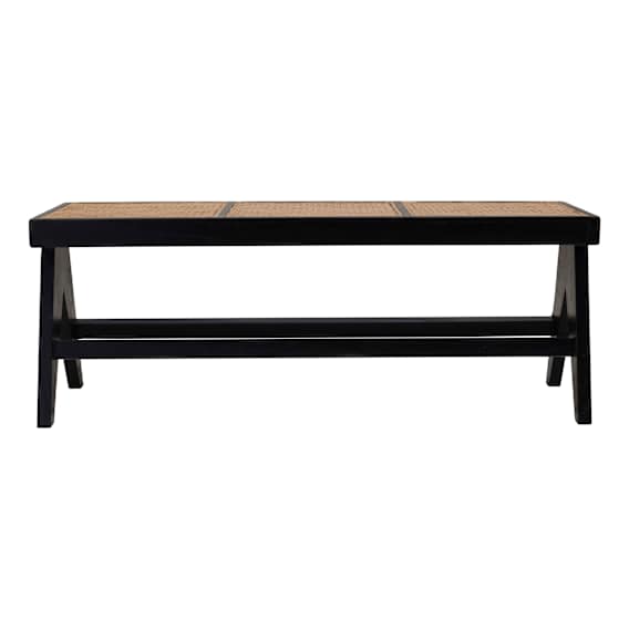 Modero Bench in Rattan / Black Frame