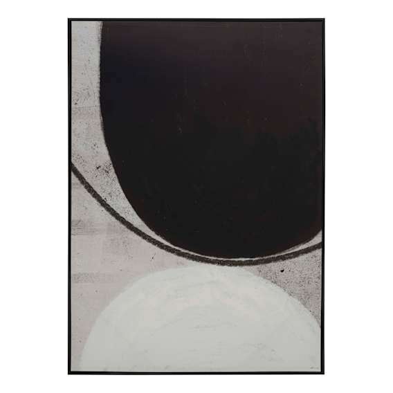 Monochrome Curves Design 1 Box Framed Canvas in 104x144cm
