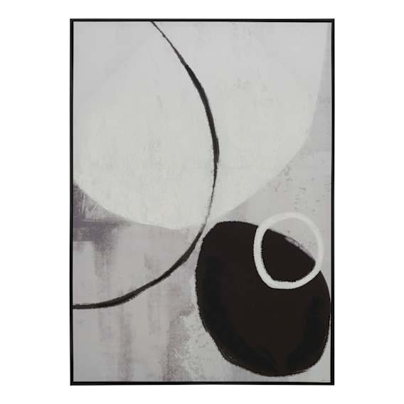 Monochrome Curves Design 2 Box Framed Canvas in 104x144cm