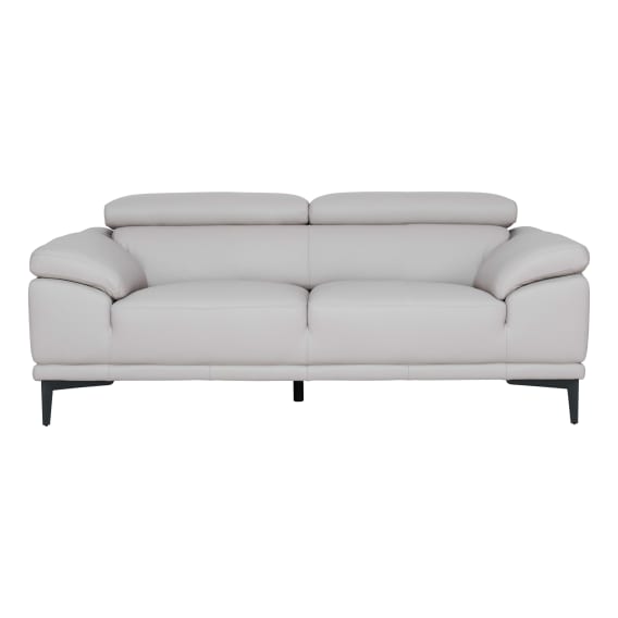 Monroe 2 Seater Sofa in Linea Leather Light Grey