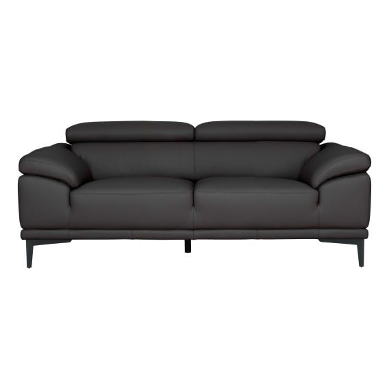 Monroe 2 Seater Sofa in Linea Leather Charcoal