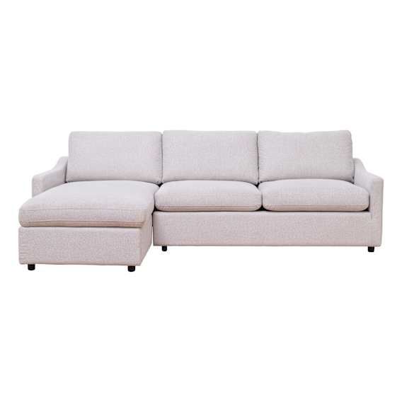 Mokum Sofa Bed with Storage Chaise LHF in Mars Champagne