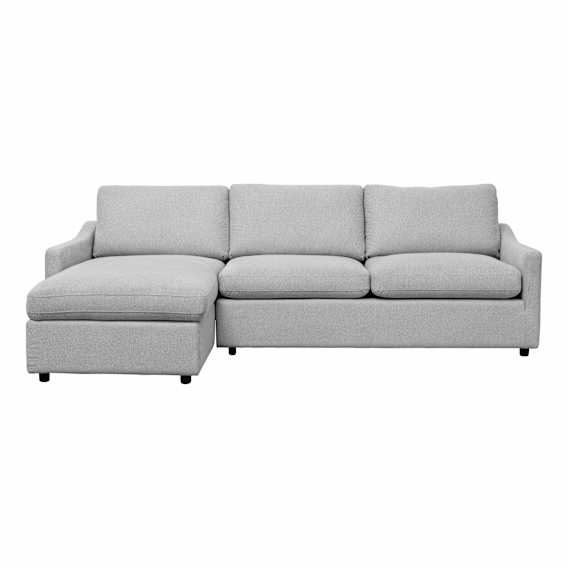 Mokum Sofa Bed with Storage Chaise LHF in Mars Silver