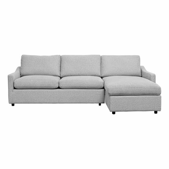 Mokum Sofa Bed with Storage Chaise RHF in Mars Silver