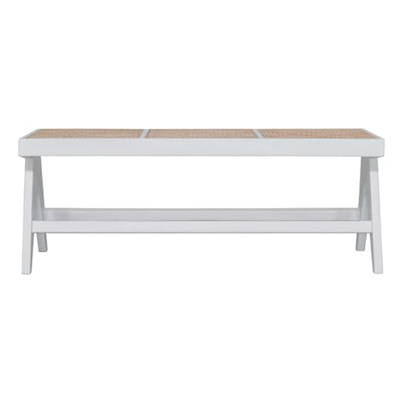 Modero Bench in Rattan / White Frame