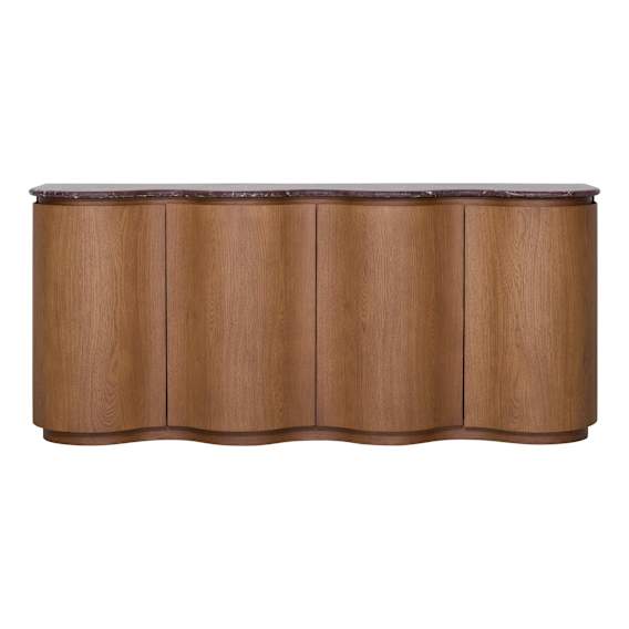 Muse Buffet in American Oak Caramel / Rosso Levanto Marble
