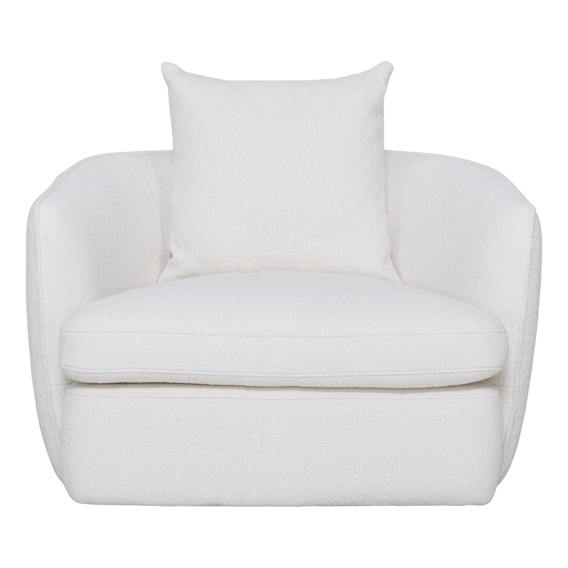 Nest Small Swivel Armchair in Het White