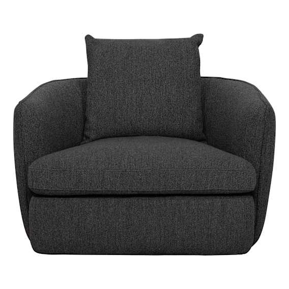 Nest Small Swivel Armchair in Het Charcoal