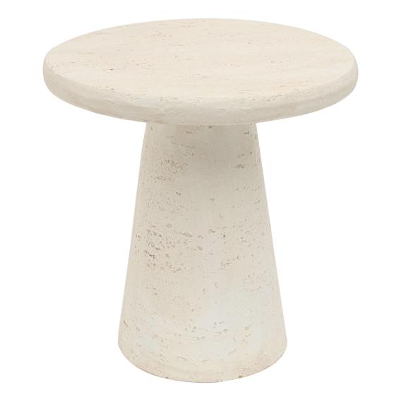 Nevada Side Table Tall 46x48cm in Travertine Look