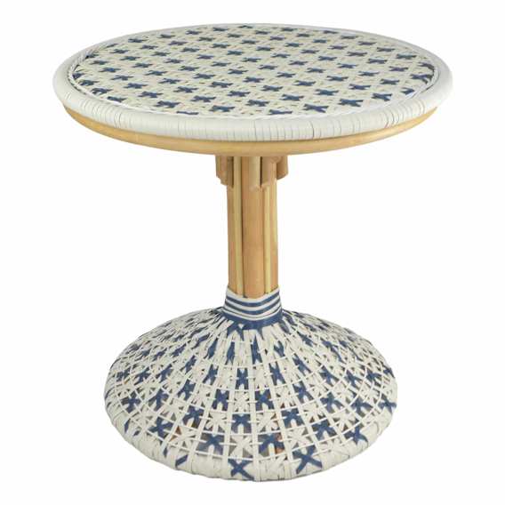 Noosa Side Table 60x74cm in Navy/White/Natural