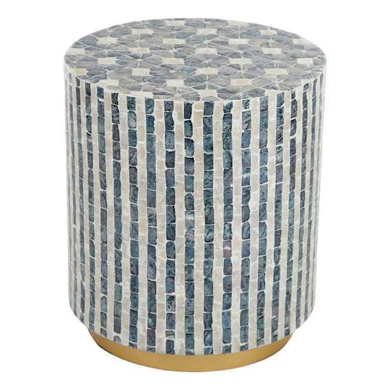 Nya Stool 38x40cm in Blue / Ivory