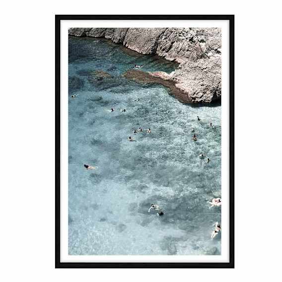 Ocean Bliss Blu Framed Print in 61 x 84cm