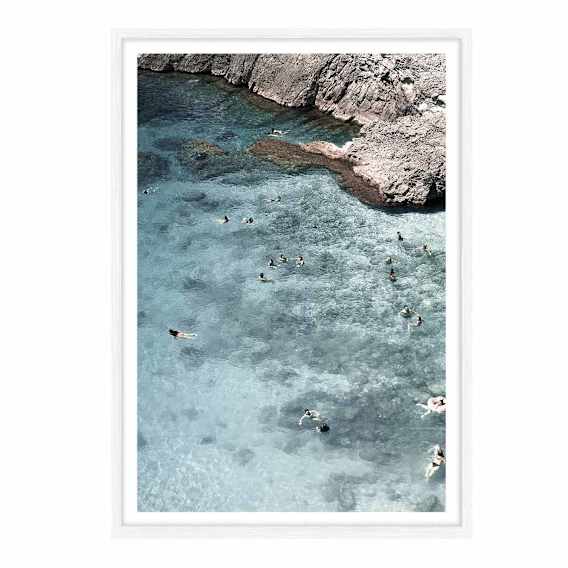 Ocean Bliss Blu Framed Print in 73 x 103cm