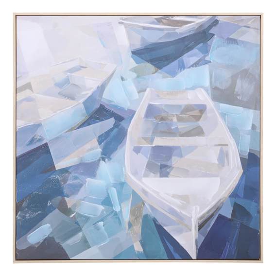Ocean Bound 1 Box Framed Canvas in 102 x 102cm
