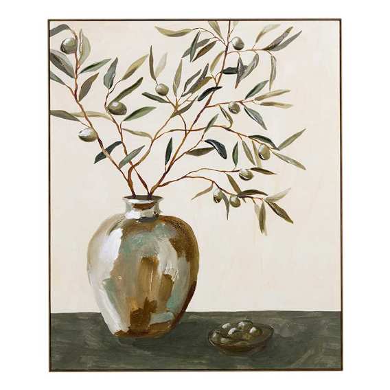 Olive Arrangement Green Box Framed Canvas in 100 x 120cm