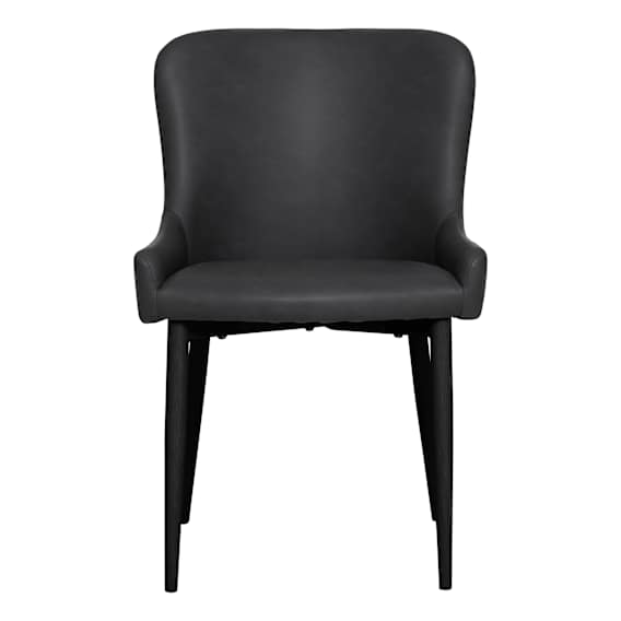 Ontario Dining Chair in PU Charcoal / Black
