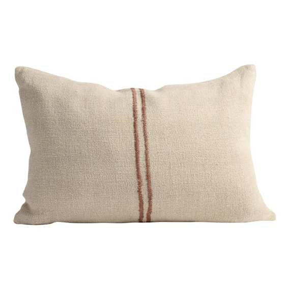 Orion Feather Fill Cushion 40x60cm in Natural/Chocolate